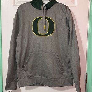 Nike Oregon Ducks Gray and Green Hoodie with Logo